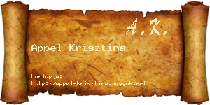 Appel Krisztina névjegykártya