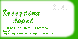 krisztina appel business card